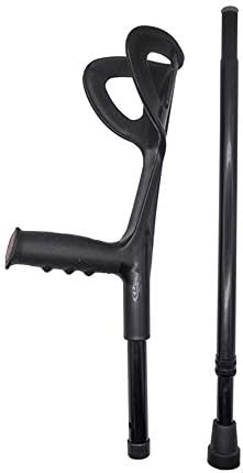 Lightweight Foldable Forearm Crutch, Aluminum Walking Stick,Height Adjustable, Ergonomic Handle with Comfortable Grip 2ZG-02BM (Black)