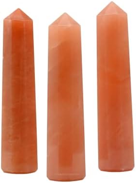 Amazing Gemstone Red Aventurine Crystal Towers - Natural Healing Crystal Point Obelisk for Reiki Healing and Crystal Grid (3" to 4" INCH)