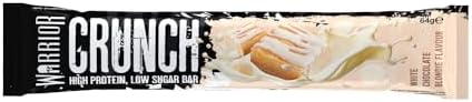 Warrior Crunch High Protein Bars | 20g Protein, Low Carb, Low Sugar, Keto Friendly | Delicious, Chewy, Crispy On The Go Snack | Box of 12 Bars (White Chocolate Blondie)
