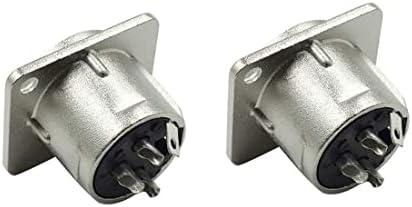 6 Pcs XLR Female Jack 3 Pin Panel Mount Jacks, XLR Female Socket Audio Studio Connector,Silver Metal Housing