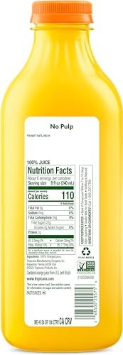Tropicana Pure Premium 100% Orange Juice Original, No Pulp No Added Sugars, 46 fl oz bottle