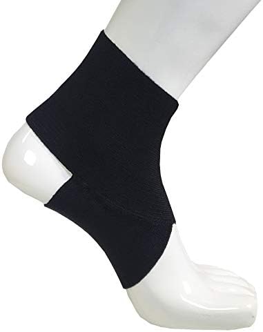 Champion Figure-8 Ankle Support, Light Elastic Compression Brace, Muscle Joint Recovery, Black, Large