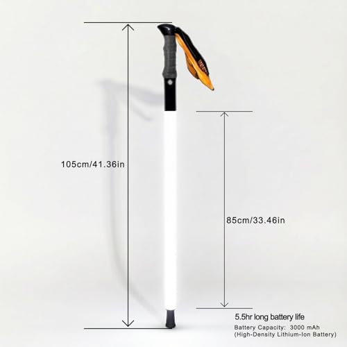 Walking Stick with LED Light for Night Climb, Recharged Glowing Travel Trekking Pole IP67 Waterproof Hiking Poles, Portable Mobility Aid for Women Men Home Camping, Hiking, Emergency, Hikers Gift