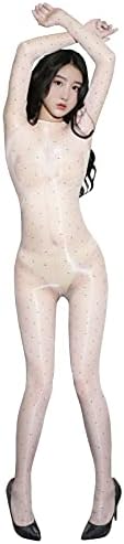 BEFASY Women Men Sexy 1D Shiny Glossy Full Bodystocking Ultrathin Silky Bodysuit Catsuit with 5 Finger Gloves