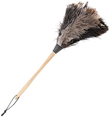 Duster, Handmade Washable Non-electrostatic Ostrich Feather Duster with Wooden Handle Household for Housewife