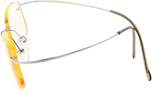 Eyekepper Titanium Rimless Orange Tinted Lenses Computer Reading Glasses Readers Men Women