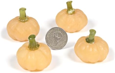 Justinstones Natural Gemstone Calcite Pumpkin Statue Figurine Halloween Home Decoration Gift Office Decor Stone Crafts