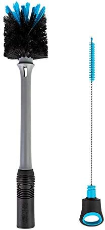BlenderBottle 2-in-1 Shaker Bottle and Straw Cleaning Brush, 1 Pack,Gray & Classic V2 Shaker Bottle Perfect for Protein Shakes and Pre Workout, 28-Ounce