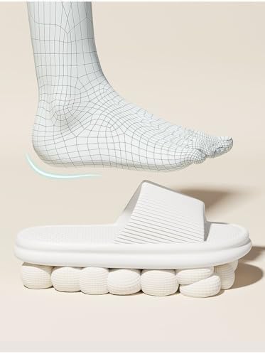 House Slippers Non-Slip for Men Women Open-toe Shower Shoe Lightweight Supper Soft Quiet Dorm Bedroom Slippers For Bathroom