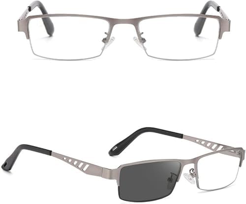 Ultra-Light Multi-Focal Photochromic Reading Glasses, Color-Changing Anti-Blue Light Glasses