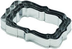 Plaques Cookie Cutters Set, 4 PCS Set Frame Shaped Stainless Steel Molds for Cookies,Biscuit,Vegetable,Fruit,Baking Pastries Doughs (Style 02)