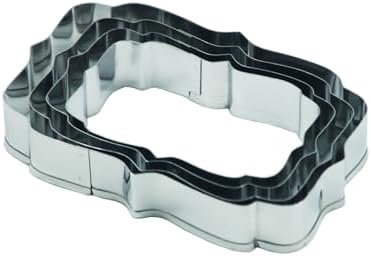 Plaques Cookie Cutters Set, 4 PCS Set Frame Shaped Stainless Steel Molds for Cookies,Biscuit,Vegetable,Fruit,Baking Pastries Doughs (Style 02)