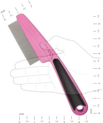 Multifunctional Stainless Steel Fine-Toothed Dandruff Comb, Professional Scalp Care Tool, Suitable for Children and Adults (Pink)
