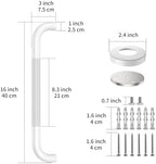 16 Inch Oil Rubbed White Shower Grab Bar w/Anti Slip Grip, ZUEXT Stainless Steel Bath Grab Bar,Bathroom Balance Bar, Wall Mount Safety Handrail Support, Handicap Injury Elderly Senior Assist Handle