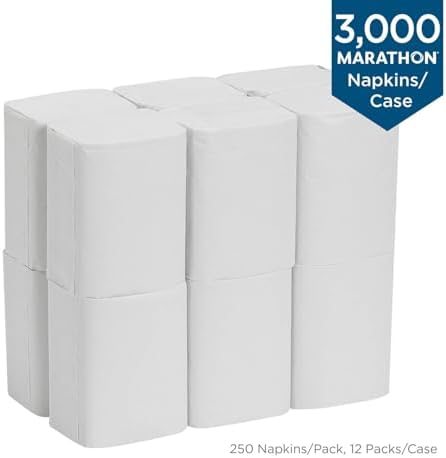 Marathon Interfold 1-Ply White Dispenser Napkins, 12 pk., 250 napkins/pk.