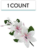 Global Sugar Art Double Rubrum Lily Sugar Cake Flowers Cake Topper Spray, White with Pink, 1 Count by Chef Alan Tetreault