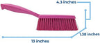 Vikan 45891 Bench Cleaning Brush, Polypropylene/Polyester Medium Bristle Dustpan Brush & Sweeper, 14 Inch, Pink