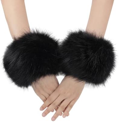 Winter Faux Fur Fluffy Wrist Cuffs – Soft & Cozy Fuzzy Wrist Warmers for Women