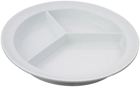 Sammons Preston Partitioned Scoop Dish, Melamine Divided Plate for Kids, Elderly, and Disabled, Divided Sections for Portion Control and Easy Scooping Walls for Limited Mobility, Adaptive Plate
