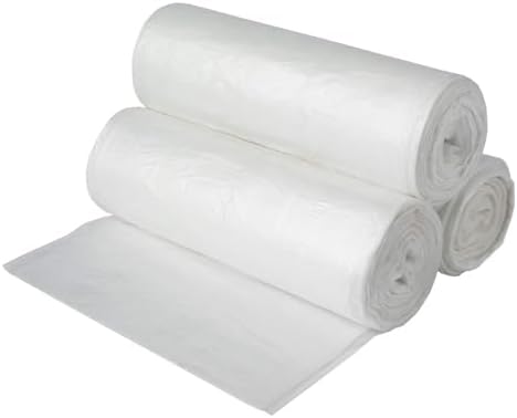 Aluf Plastics 45 Gallon Trash Bags, 40" x 46" , White (Pack of 100) - For Bathroom, Household, Office, and Lightweight Garbage - Coreless Rolls