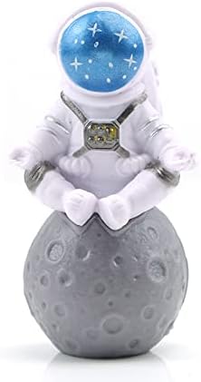 3pcs Astronaut Desktop Ornaments Resin Spaceman Figure Cake Topper Tabletop Ornament for Party Gift Decor-Blue