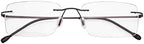 Eyekepper Frameless Reading Glasses for Men Reading - Rectangle Rimless Reader Eyeglasses Brown +1.75