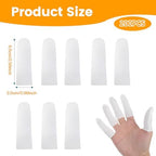 Finger Cots 200 Pcs Cotton Finger Protectors - Breathable & Comfortable Cloth Sleeves for Fingertip & Toe Protection | Reusable Thumb Guards for Cuts, Burns, Wound Care, Crafts (White)