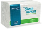 Morsoft by Morcon Commercial Dinner Napkins, 2-Ply, 14.2 in. x 16.5 in., White, 20 packs of 150 Napkins, 3,000 count