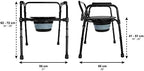 PEPE Mobility 3-in-1 Bedside Commode with Sturdy Dual-Crossbar Support Construction, Stable Commode Chair with Bucket, 300 Lbs Weight Capacity, Black