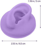 ARTIBETTER 2pcs Silicone Ear Models for Piercing Practice, Jewelry Display, Teaching, Sketching, Simulation Human Ear Models (Purple)
