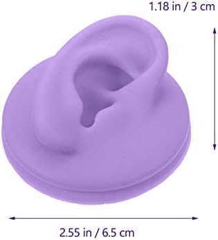ARTIBETTER 2pcs Silicone Ear Models for Piercing Practice, Jewelry Display, Teaching, Sketching, Simulation Human Ear Models (Purple)