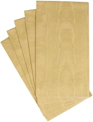 Caspari Moiré Paper Guest Towel Napkins in Gold - 15 Per Package, 2 Packs
