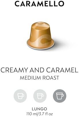 Nespresso Capsules Original Line, Caramello, Medium Roast Espresso Coffee, 50 Count Espresso Coffee Pods