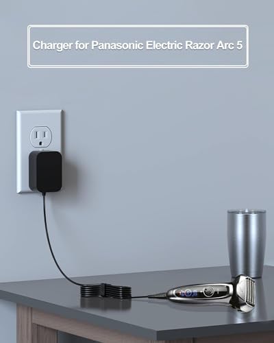 4.8V~5.4V Shaver Charger compatible with Panasonic Arc6 5 4 3 Electric Razor ES-LV65/LV67/LV95/LV97, ES-LA63/LA93/LF51/LT71 Wet Dry Razor Charger Cord Replacement.