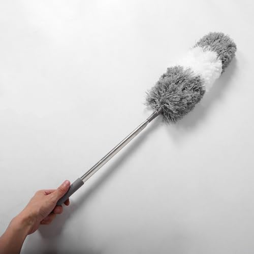Retractable Handheld Duster Brush, Household Dust Cleaning Tool for Furniture and Car, Extendable Dust Sweeper with Soft Bristles for Home and Office Use