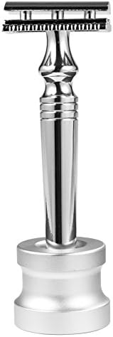 2-Level Silver Metal Razor Stand, Portable Pedestal Base Holder