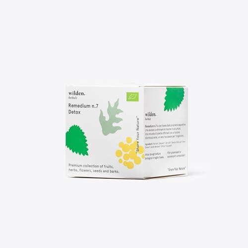 Bristot x Wilden Herbals Remedium No.7- Detox – Organic Botanical Infusion with Helichrysum, Ginger & Nettle – Box of 10 Tea Bags