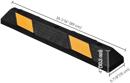 36" Premium Rubber Parking Target Curb Garage Floor Stopper Car Truck Wheel Block Tire Protect Bumper