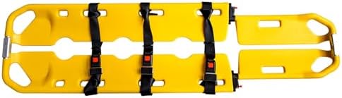 LINE2design Scoop Stretcher - EMS Medical Folding Stretcher 400lb Load Capacity Emergency Portable Travel Size Patient Transport Adjustable Lightweight Immobilization Board - Yellow