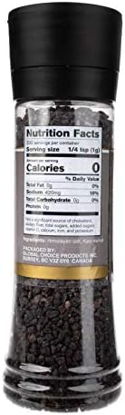 Sundhed Himalayan Black Rock Salt Kala Namak (Course) in Grinder | 390 Grams (13.75 oz) | Natural Vegan Seasoning