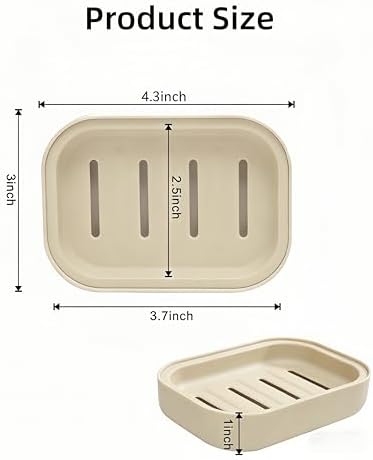 4 Pack Plastic Soap Dish,Double Layer Soap Container Draining Soap Holder,Multi-Functional Soap Holder for Shower/Bathroom or Kitchen
