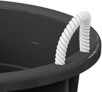 17-Gallon Flexible Plastic Utility Bucket, Multi-Purpose Storage Tub with Rope Handles, Black