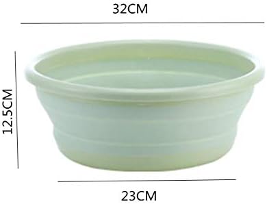 Multi-purpose Collapsible Dish Tub Bowl BPA-Free Round Lightweight Collapsible Wash Basin (Green)