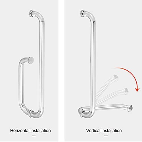 Glass Door and Window Handles 304 Stainless Steel Push Pull Door Handle for Glass Door, Bathroom Sliding Glass Door Handle Set - Replace Old or Damaged Door Handles