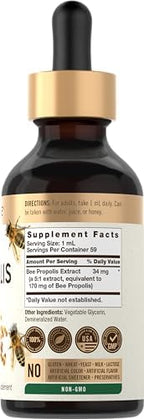 Carlyle Bee Propolis Tincture Drops | 2 Fl Oz | Liquid Extract | Non-GMO, Gluten Free Supplement