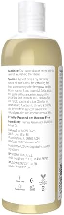 NOW Foods Solutions, Apricot Kernel Oil, Hair Moisturizer, Rejuvenating Skin Oil, Softens Fine Lines, 16-Ounce