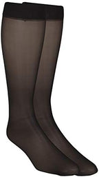 NuVein Sheer Compression Stockings for Women, 8-15 mmHg Support, Light Denier, Knee High, Closed Toe, Black, Large