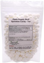 Oasis Supply, Halloween Cake Decorating, Cupcake Sprinkles, Cake Quins, and Edible Toppings, 200g - 7-ounce pouch, (Skull Sprinkles)