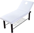 Massage Table Sheet, 27.56x74.8 Massage Bed Cover with Face Hole,Elastic All-Round Wrap Massage Bed Cover Washable Reusable Massage Table Blanket (White)