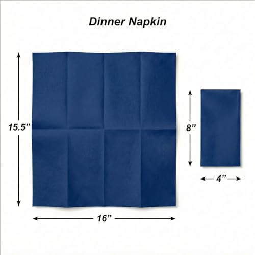 AMERICAN HOMESTEAD Paper Napkins - Navy Blue Disposable Linen-Like Dinner Napkins - Restaurant-Quality Table Serviettes for Weddings, Parties, and Events - 15.75" x 15.75" - 50 Count